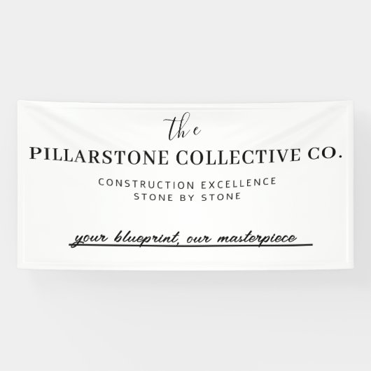 Custom Real Anwesen Construction Company Name Bann Banner (Horizontal)