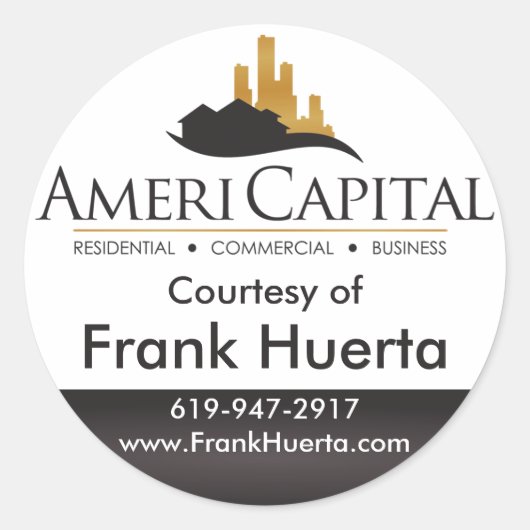 CUSTOM Real Anwesen Courteses of Runder Aufkleber (Vorderseite)