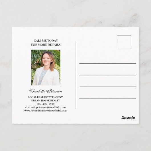 Custom Real Anwesen Open House Postkarte (Rückseite)