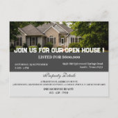 Custom Real Anwesen Open House Postkarte (Vorderseite)