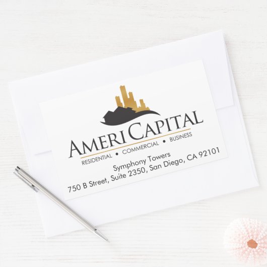 CUSTOM Real Anwesen Rücksendeadresse Rechteckiger Aufkleber (Umschlag)