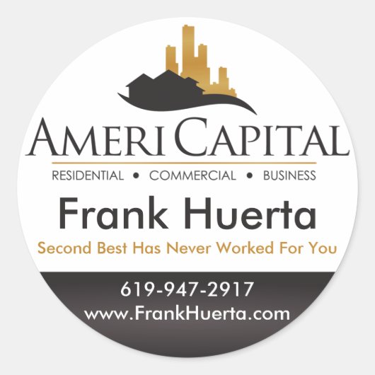 CUSTOM Real Anwesen Siegel Runder Aufkleber (Vorderseite)