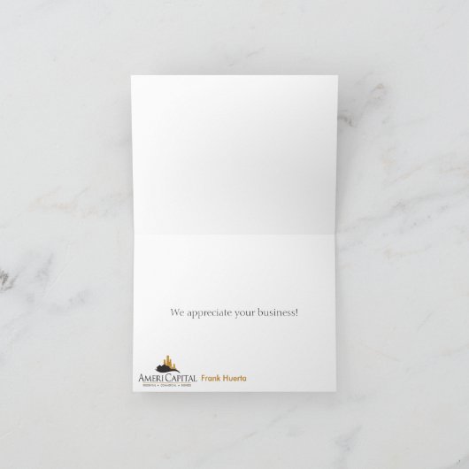 CUSTOM Real Anwesen Vielen Dank für Ihr Business V Dankeskarte (Innenseite)