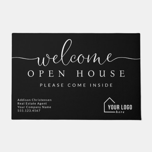 Custom Real Anwesen Welcome Open House Fußmatte (Vorderseite)