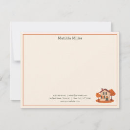 Custom Real Estate Autumn House Note Card Mitteilungskarte