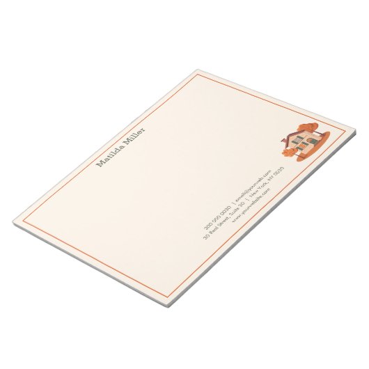 Custom Real Estate Autumn House Notepad Notizblock (angewinkelt)