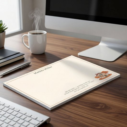 Custom Real Estate Autumn House Notepad Notizblock