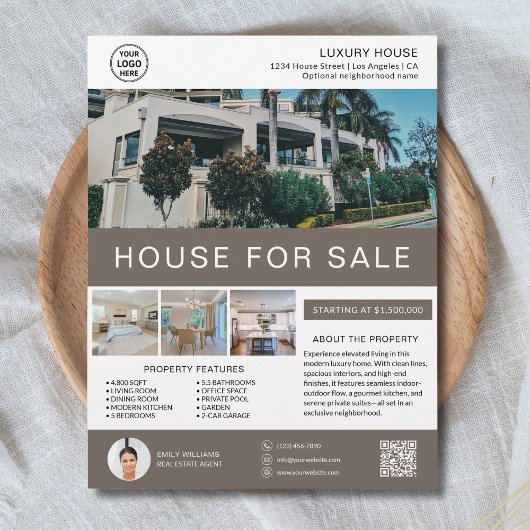 Custom Real Estate Broker Realtor Marketing Flyer