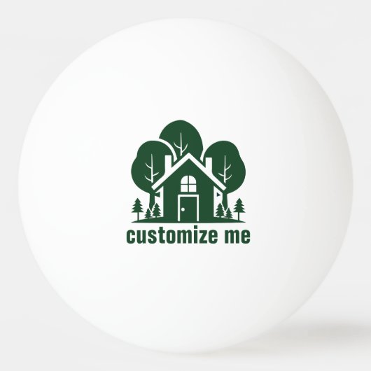 Custom Real Estate Company Green Forest House Tischtennisball (Vorderseite)