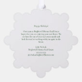 Custom Real Estate Company Merry Christmas Houses Ornament Karte (Rückseite)