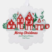 Custom Real Estate Company Merry Christmas Houses Ornament Karte (Vorderseite)