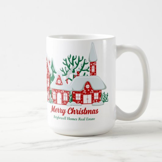 Custom Real Estate Company Merry Christmas Kaffeetasse (Rechts)