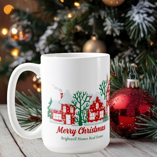 Custom Real Estate Company Merry Christmas Kaffeetasse