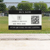 Custom Real Estate QR | For Sale Black White Banner (Insitu)