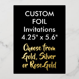 Custom Real Foil Einladungen GOLD 4,25" x 5,6"