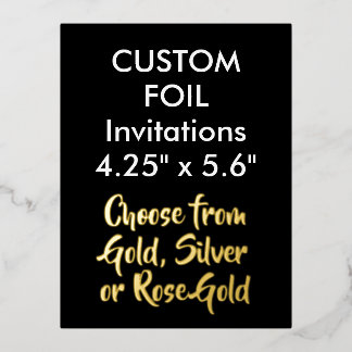 Custom Real Foil Einladungen GOLD 4,25" x 5,6"