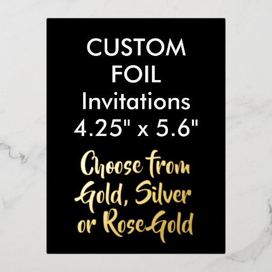 Custom Real Foil Einladungen GOLD 4,25" x 5,6" (Vorderseite)
