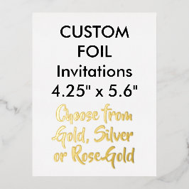 Custom Real Foil Einladungen GOLD 4,25" x 5,6"