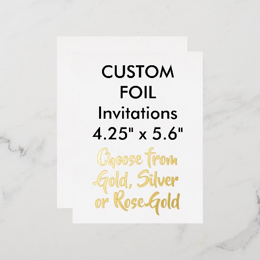 Custom Real Foil Einladungen GOLD 4,25" x 5,6" (Vorderseite/Rückseite)