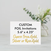 Custom Real Foil Einladungen GOLD 5.6" x 4.25" (Stehend vorne)