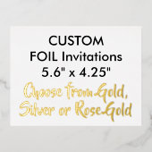Custom Real Foil Einladungen GOLD 5.6" x 4.25" (Vorderseite)