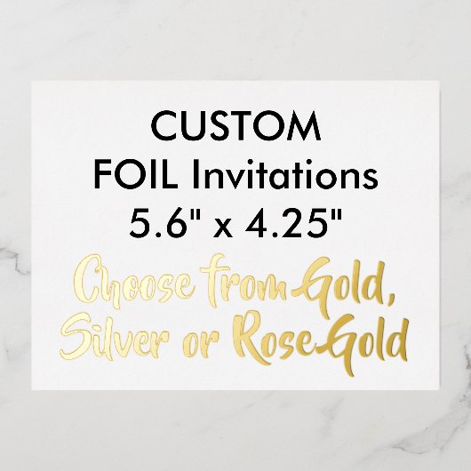 Custom Real Foil Einladungen GOLD 5.6" x 4.25" (Vorderseite)