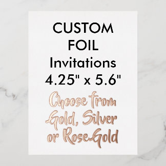 Custom Real Foil Einladungen ROSE GOLD 4.25"x5.6"