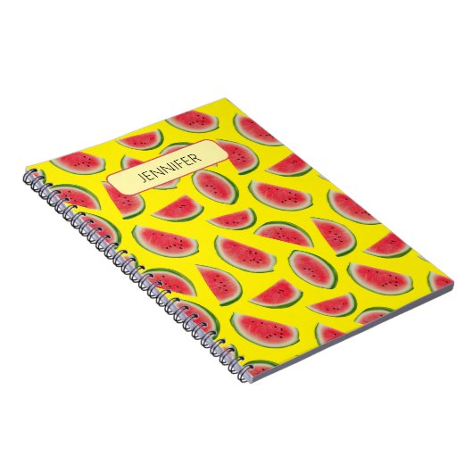 Custom Realistic Watermelon Slice Pattern Design Notizblock (Rechte Seite)