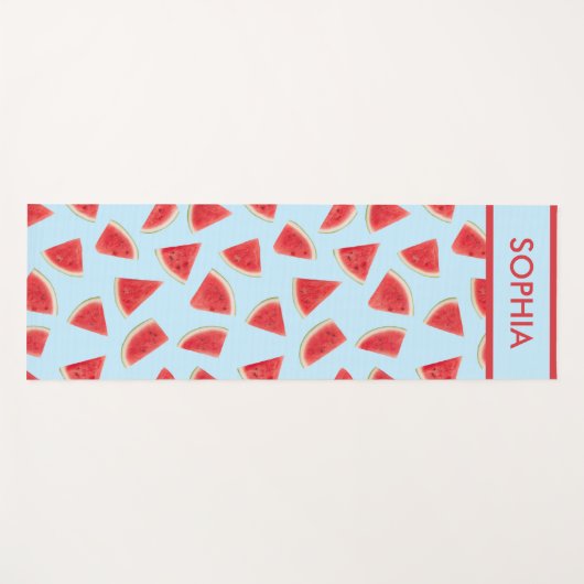 Custom Realistic Watermelon Slice Summer Pattern Yogamatte (Vorderseite (Horizontal))