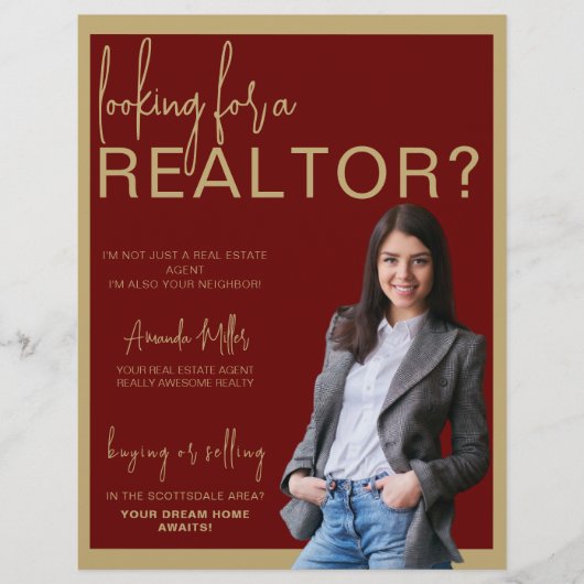 Custom Realtor Beruflich Real Anwesen Marketing Flyer (Vorne)