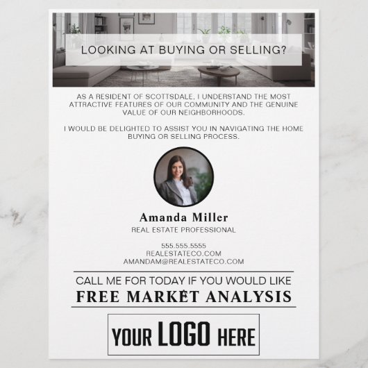 Custom Realtor Beruflich Real Anwesen Marketing Flyer (Hinten)