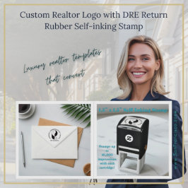 Custom Realtor Logo with DRE Return Rubber Permastempel