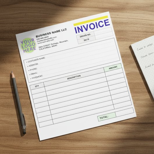 Custom Receipt Books | Logo, Sales Order Form Notizblock