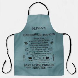 Custom Recipe Dusty Blue Schürze | Koch Baker Gift
