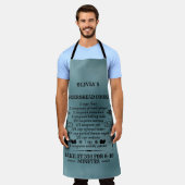 Custom Recipe Dusty Blue Schürze | Koch Baker Gift (Getragen)