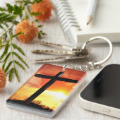 Custom Rectangle Oster Cross Schlüsselanhänger (Vorderseite rechts)