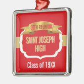 Custom Red 50th Class Reunion Ornament Aus Metall (Links)