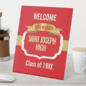 Custom Red 50th Class Reunion  Sockelschild (In Situ)