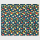 Custom Red and Gold Baubles Weihnachten Geschenkpapier (Flach)