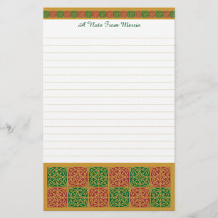 Custom Red and Green Holiday Stationery Linden Briefpapier