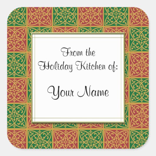 Custom Red and Green Lilie Baking Stickers (Vorderseite)