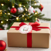 Custom Red and Green Merry and Bright Stickers