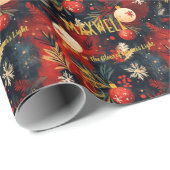 Custom Red and White Ornaments Weihnachten Geschenkpapier (Rolleneckpunkt)