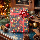 Custom Red and White Ornaments Weihnachten Geschenkpapier