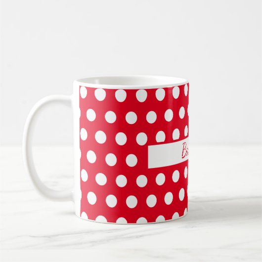 Custom Red and White Polka Dot Tasse (Links)