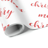 Custom Red And White Template Merry Christmas Gift Geschenkpapier (Rolleneckpunkt)