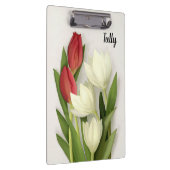 Custom Red and White Tulips Floral Klemmbrett (Rechts)