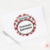 Custom Red Apple/Applesauce Canning Jar Label Runder Aufkleber (Umschlag)