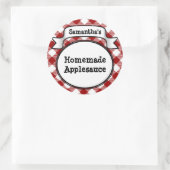 Custom Red Apple/Applesauce Canning Jar Label Runder Aufkleber (Tasche)