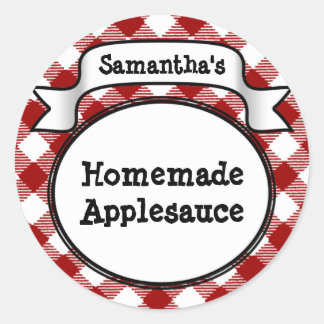 Custom Red Apple/Applesauce Canning Jar Label Runder Aufkleber